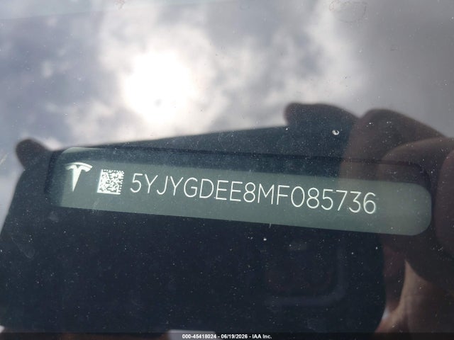 Продажа на аукционе авто 2021 Tesla Model Y Long Range Dual Motor All-wheel Drive, vin: 5YJYGDEE8MF085736, номер лота: 45418024