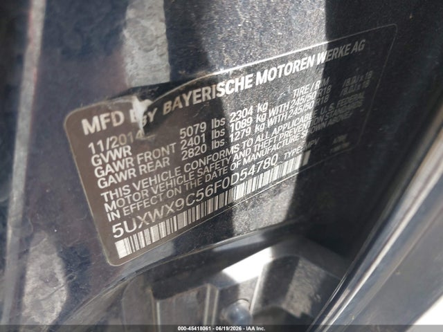 2015 Bmw X3 Xdrive28i მანქანა იყიდება აუქციონზე, vin: 5UXWX9C56F0D54780, აუქციონის ნომერი: 45418061
