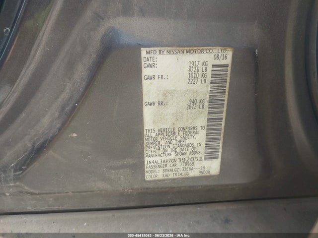 Nissan Altima 2.5 S 2016 1N4AL3AP7GN392051 Image 9