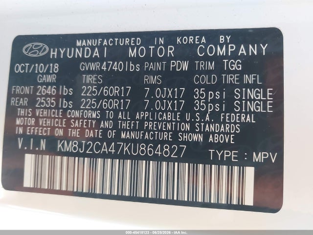 Hyundai TUCSON SE 2019 KM8J2CA47KU864827 Image 9