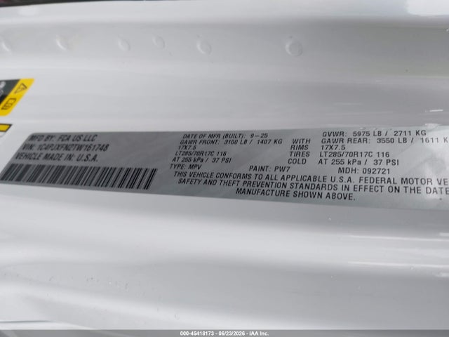 Продажа на аукционе авто 2026 Jeep Wrangler Rubicon 4x4, vin: 1C4PJXFN2TW161748, номер лота: 45418173