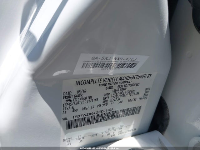 1FD7W2A64GED01505 Ford F-250 Xl/xlt