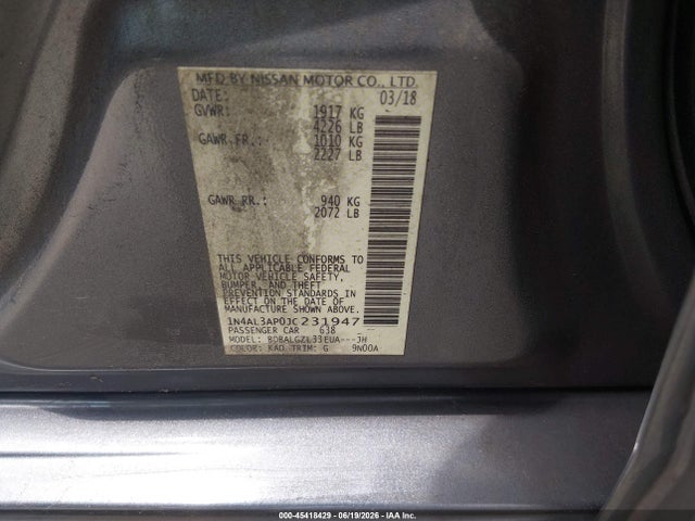 1N4AL3AP0JC231947 Nissan Altima 2.5 S