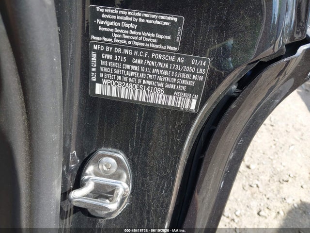 2014 Porsche Boxster S მანქანა იყიდება აუქციონზე, vin: WP0CB2A80ES141086, აუქციონის ნომერი: 45418738