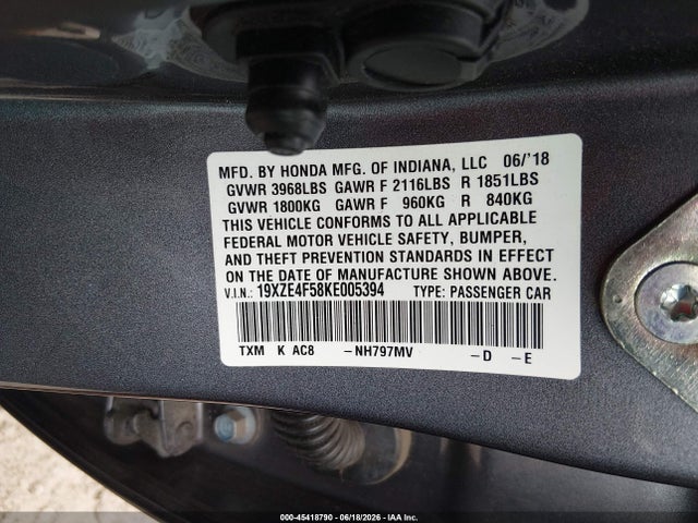 19XZE4F58KE005394 Honda INSIGHT EX