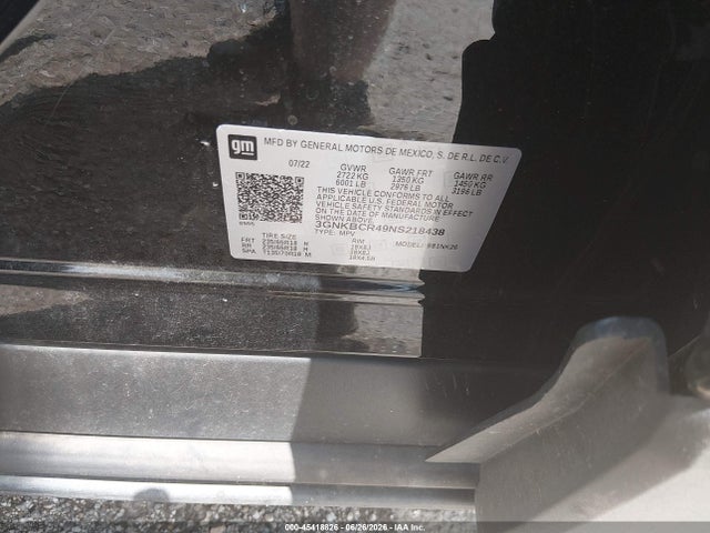 Продаж на аукціоні авто 2022 Chevrolet Blazer Fwd 2lt, vin: 3GNKBCR49NS218438, номер лоту: 45418826