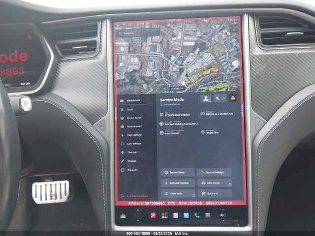 2019 Tesla Model S 100d/long Range/p100d/performance მანქანა იყიდება აუქციონზე, vin: 5YJSA1E43KF309893, აუქციონის ნომერი: 45418858