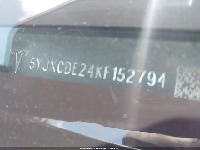 Aukcja sprzedaży 2019 Tesla Model X 100d/75d/long Range/standard Range, vin: 5YJXCDE24KF152794, numer aukcji: 45418872