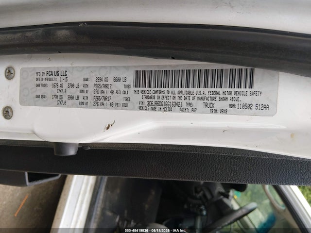 Продаж на аукціоні авто 2016 Ram 1500 Tradesman, vin: 3C6JR6DG1GG163421, номер лоту: 45419036