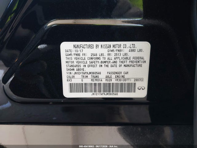 JN1EV7APXJM360546 Infiniti Q50 3.0t Luxe
