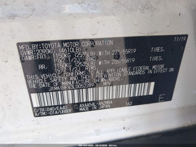Toyota Rav4 Xle Premium 2020 JTMA1RFV3LD052289 Image 9