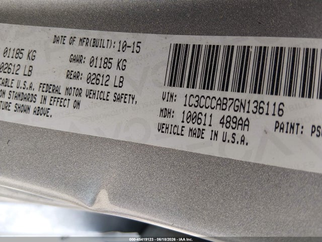 Chrysler 200 Limited 2016 1C3CCCAB7GN136116 Image 9