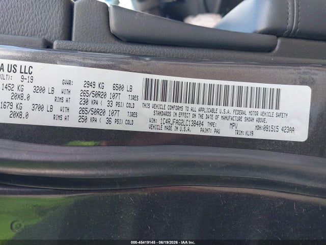 1C4RJFAG2LC138404 Jeep Grand Cherokee Altitude 4x4