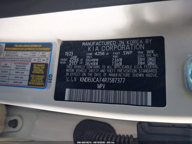 Aukcja sprzedaży 2024 Kia Seltos X-line, vin: KNDEUCA74R7587377, numer aukcji: 45419218