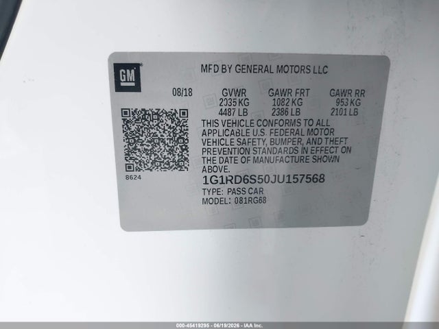 Chevrolet Volt Premier 2018 1G1RD6S50JU157568 Image 9