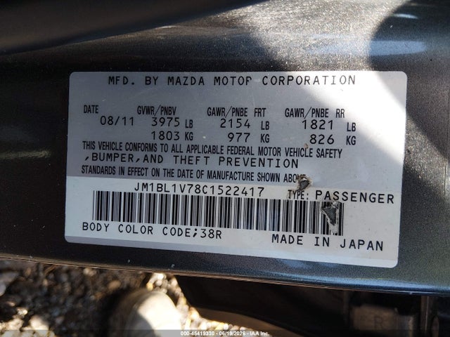 Продаж на аукціоні авто 2012 Mazda Mazda3 I Touring, vin: JM1BL1V78C1522417, номер лоту: 45419330