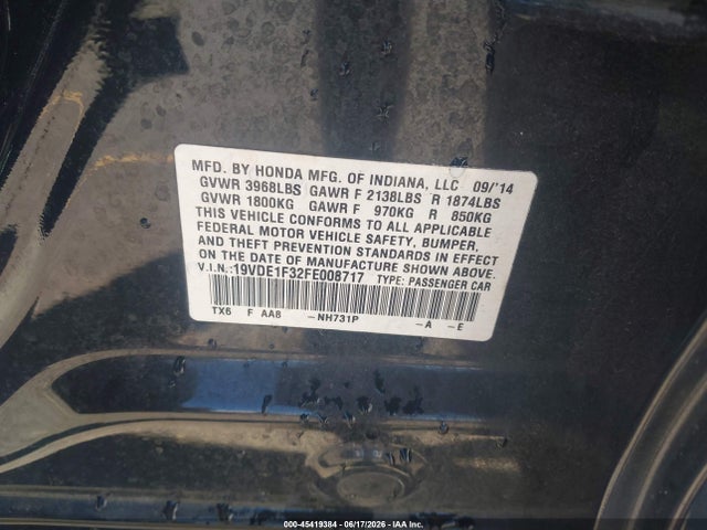 Acura Ilx 2.0l 2015 19VDE1F32FE008717 Image 9