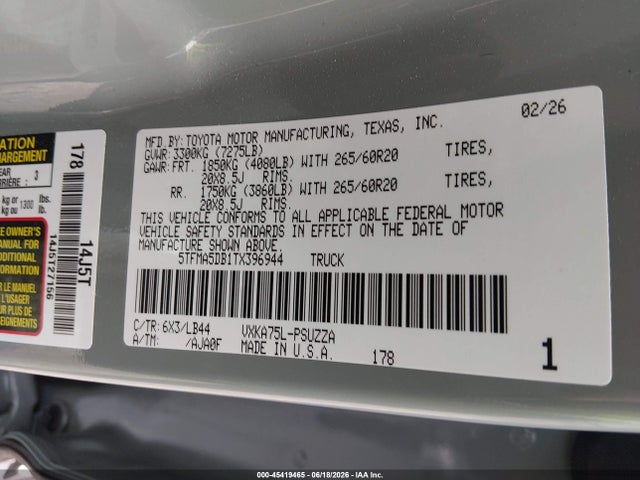 5TFMA5DB1TX396944 Toyota Tundra 1794 Edition Crewmax 5.5&#039; Bed