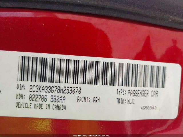 Aukcja sprzedaży 2008 Chrysler 300 Limited, vin: 2C3KA33G78H253070, numer aukcji: 45419472