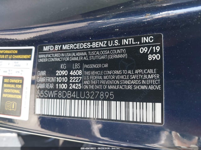 Mercedes-Benz C 300 2020 55SWF8DB4LU327895 Image 9