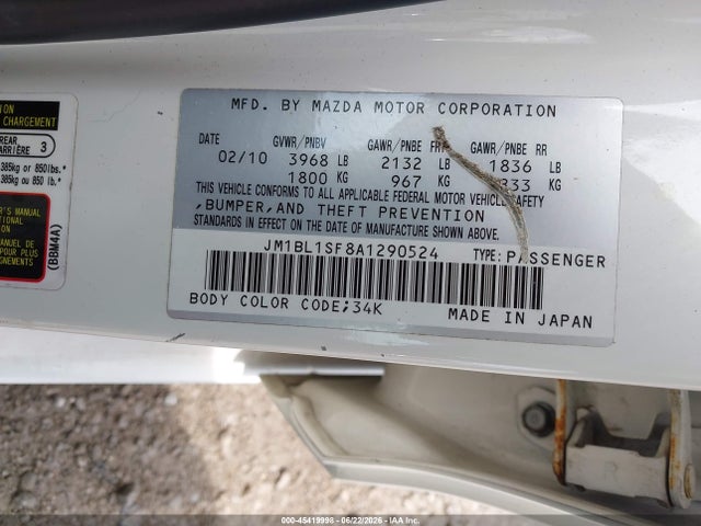 Продажа на аукционе авто 2010 Mazda Mazda3 I Sport, vin: JM1BL1SF8A1290524, номер лота: 45419998