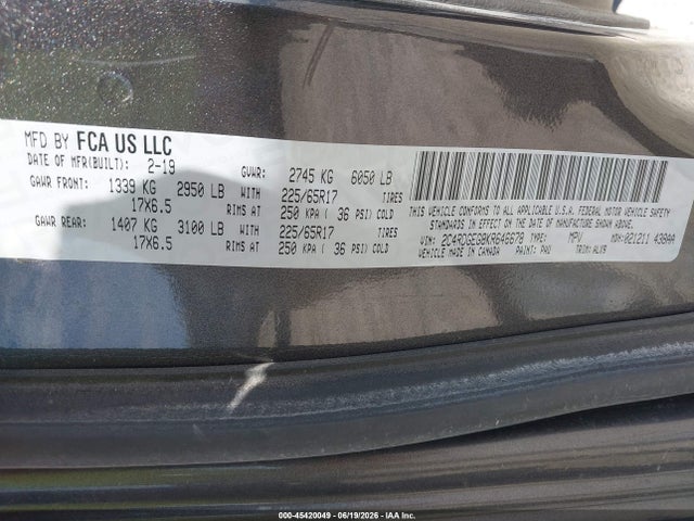 Dodge Grand Caravan Gt 2019 2C4RDGEG8KR646678 Image 9