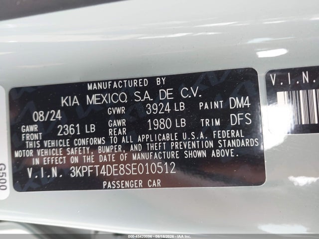 KIA K4 Lxs 2025 3KPFT4DE8SE010512 Image 9