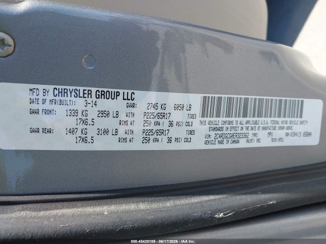 Dodge Grand Caravan Sxt 2014 2C4RDGCG0ER323362 Image 9