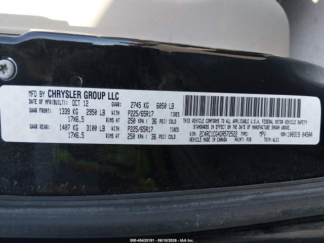 45420191 :رقم المزاد ، 2C4RC1CG4DR572522 vin ، 2013 Chrysler Town & Country Touring-l مزاد بيع