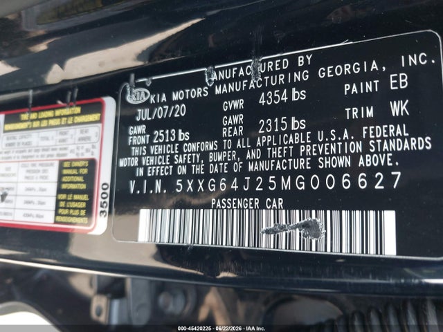 5XXG64J25MG006627 KIA K5 Gt-line