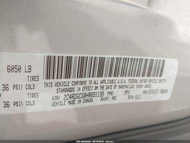 Dodge Grand Caravan Sxt 2017 2C4RDGCG0HR691139 Image 9