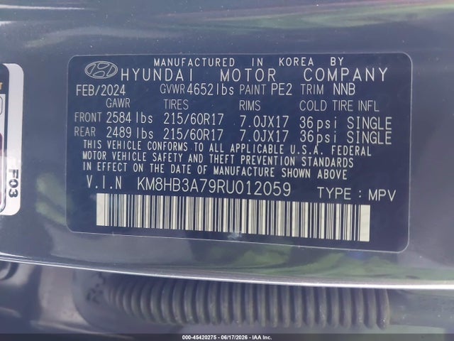 KM8HB3A79RU012059 Hyundai Kona Electric Se