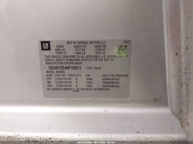 Chevrolet Silverado 3500hd Wt 2017 1GC4KYCG4HF189313 Image 9
