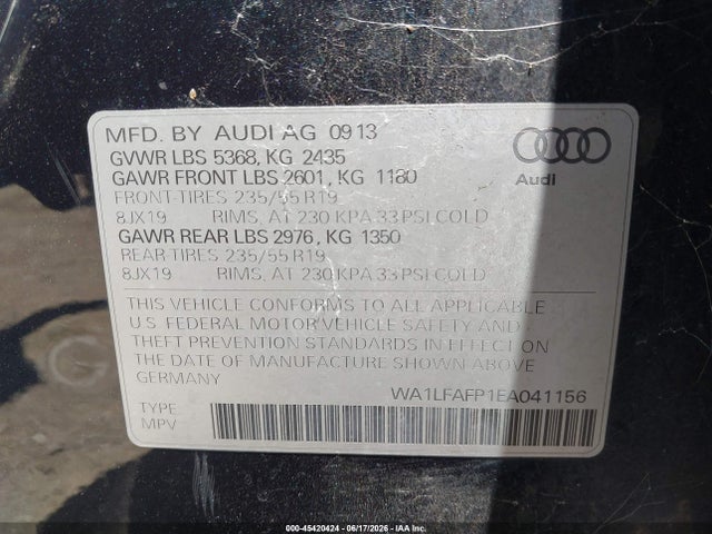 WA1LFAFP1EA041156 Audi Q5 2.0t Premium