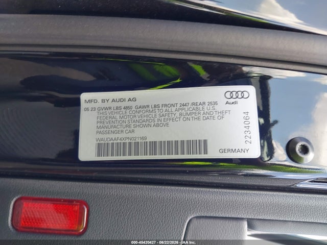 Продаж на аукціоні авто 2023 Audi A4 Premium 45 Tfsi S Line Quattro S Tronic, vin: WAUDAAF4XPN021169, номер лоту: 45420427