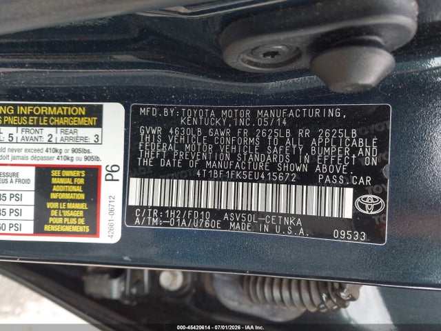 Toyota CAMRY LE 2014 4T1BF1FK5EU415672 Image 9