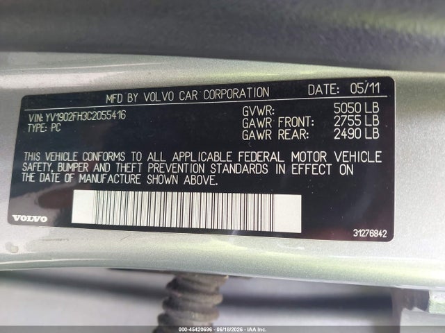 Продаж на аукціоні авто 2012 Volvo S60 T6, vin: YV1902FH3C2055416, номер лоту: 45420696