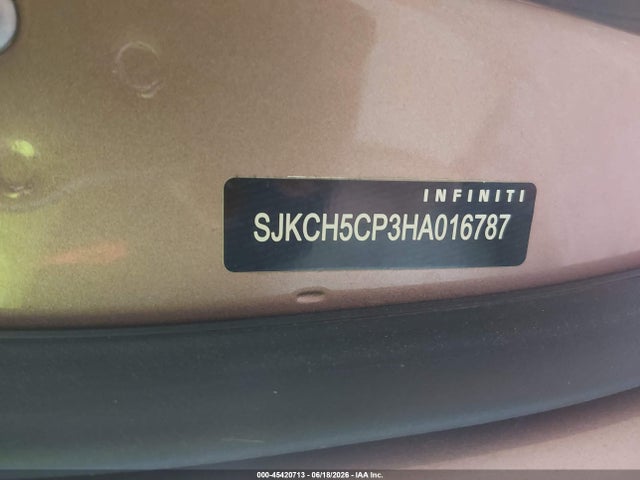 45420713 :رقم المزاد ، SJKCH5CP3HA016787 vin ، 2017 Infiniti Qx30 Sport مزاد بيع