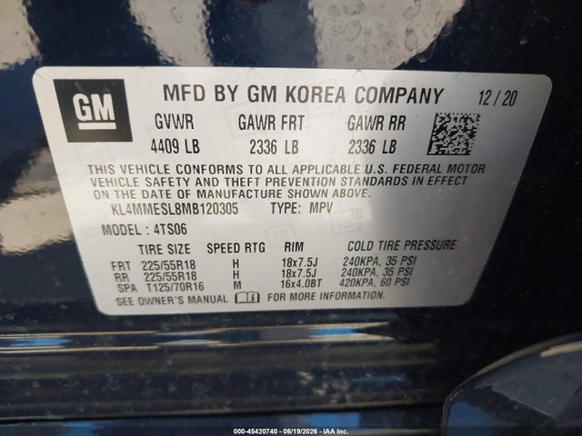 Продаж на аукціоні авто 2021 Buick Encore Gx Awd Select, vin: KL4MMESL8MB120305, номер лоту: 45420740