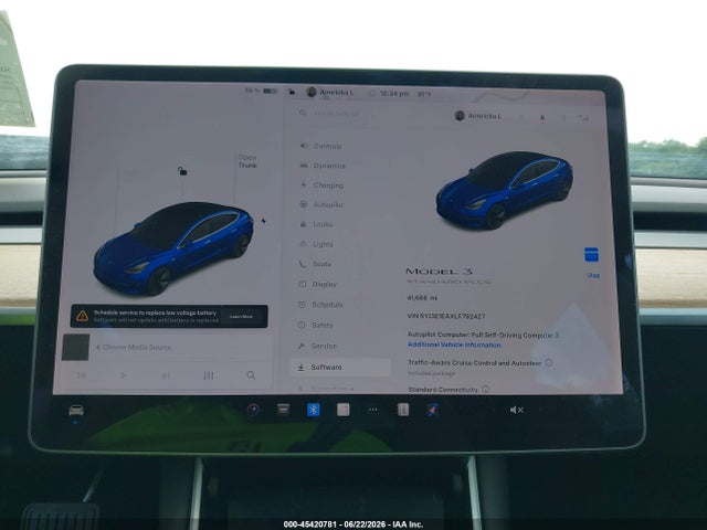 2020 Tesla Model 3 Standard Range Plus Rear-wheel Drive/standard Range Rear-wheel Drive მანქანა იყიდება აუქციონზე, vin: 5YJ3E1EAXLF792427, აუქციონის ნომერი: 45420781
