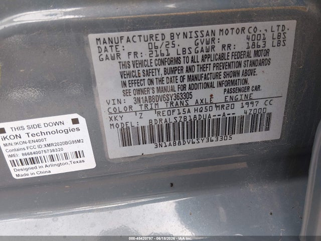 Aukcja sprzedaży 2025 Nissan Sentra Sr, vin: 3N1AB8DV6SY363305, numer aukcji: 45420797