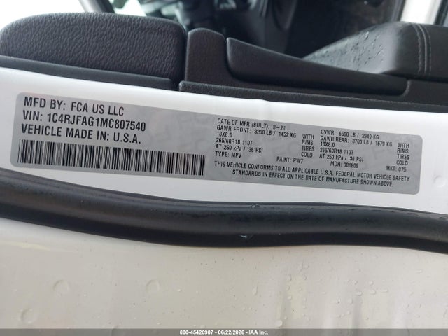 Jeep Grand Cherokee Laredo E 4x4 2021 1C4RJFAG1MC807540 Image 9