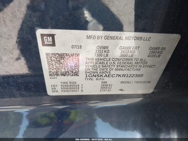 Chevrolet Tahoe Ls 2019 1GNSKAEC7KR122369 Image 9