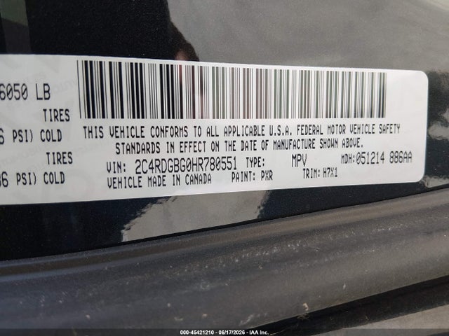 Dodge Grand Caravan Se 2017 2C4RDGBG0HR780551 Image 9