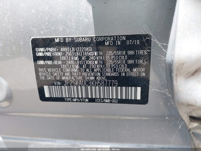 Subaru Forester Limited 2019 JF2SKAUC3KH587779 Image 9