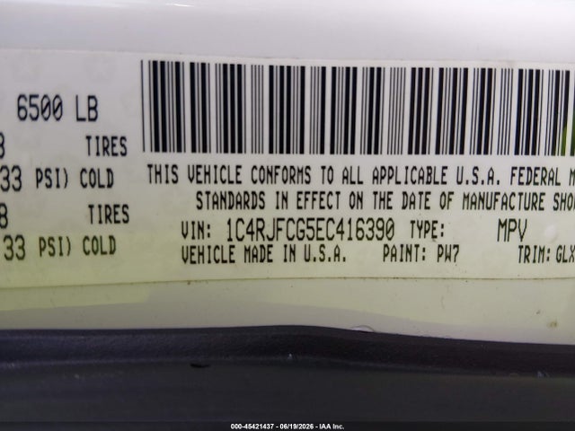 1C4RJFCG5EC416390 Jeep Grand Cherokee Overland