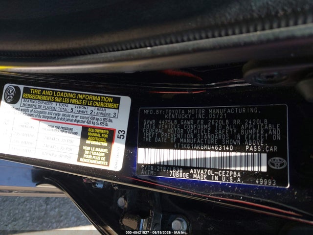 4T1K61AK6MU463140 Toyota CAMRY XSE