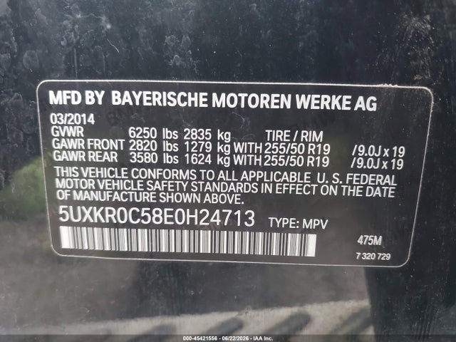 Продажа на аукционе авто 2014 Bmw X5 Xdrive35i, vin: 5UXKR0C58E0H24713, номер лота: 45421556