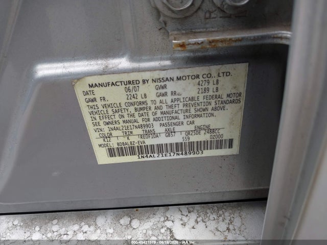 45421579 :رقم المزاد ، 1N4AL21E17N489903 vin ، 2007 Nissan Altima 2.5 S مزاد بيع