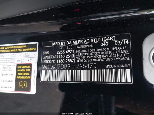Mercedes-Benz E 550 2015 WDDKJ7DB9FF295475 Image 9